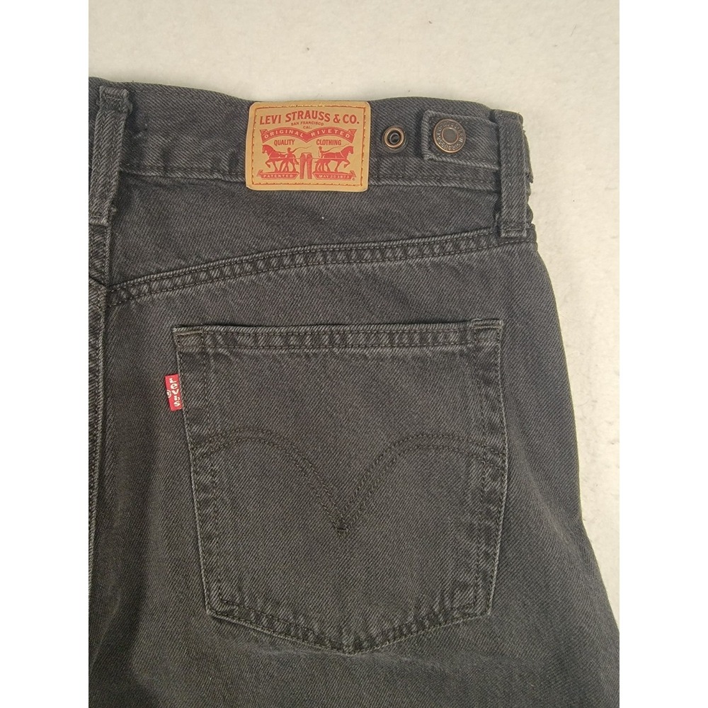 Levi's Cinch Baggy Jeans W32 L31 Washed Black Wide Leg 100% Cotton Denim - Picture 7 of 13